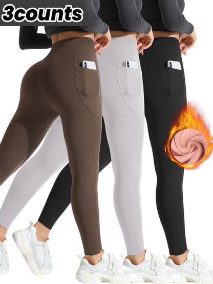 High Waist Thermal Lined Sports Leggings