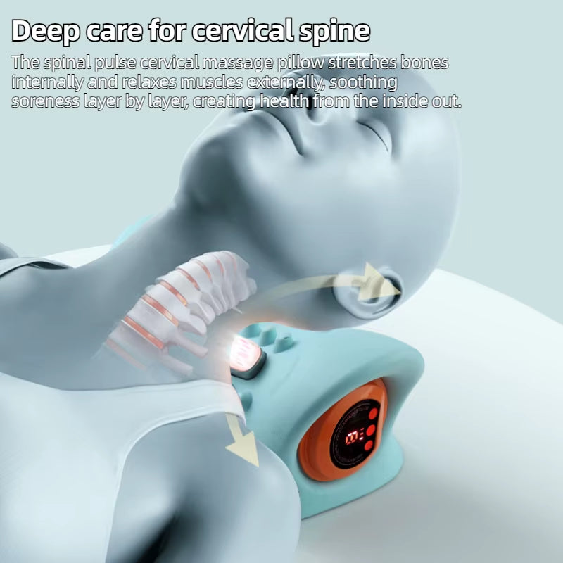 Neckease Pro™ – Intelligent Cervical Traction & EMS Massage Pillow for Instant Neck Relief