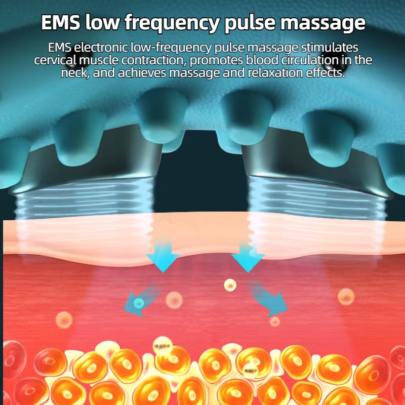 Neckease Pro™ – Intelligent Cervical Traction & EMS Massage Pillow for Instant Neck Relief