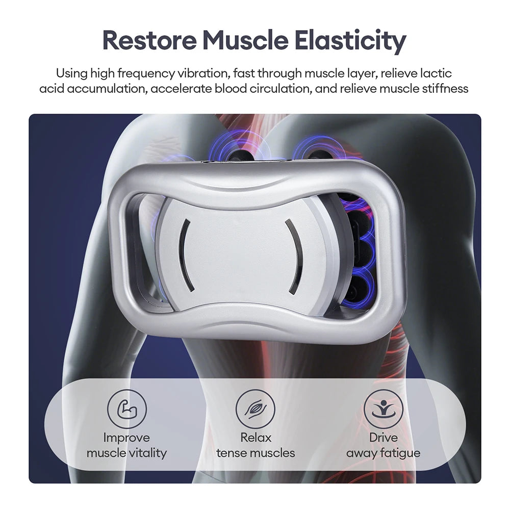 Powerpulse 8X – Deep Tissue Fascia Massage Gun with 8 Heads, 30 Speeds & Red Light Therapy