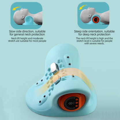 Neckease Pro™ – Intelligent Cervical Traction & EMS Massage Pillow for Instant Neck Relief